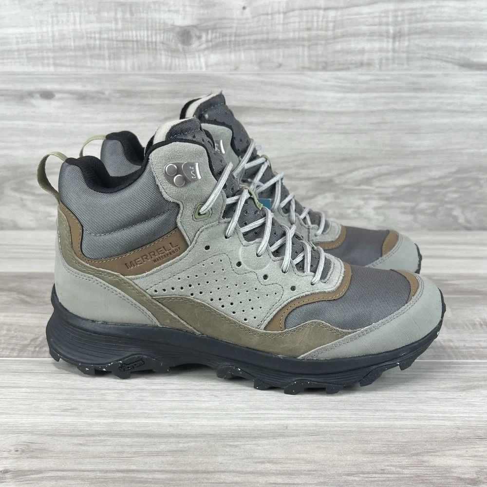 Merrell Speed Solo Mid J037859 Men's 9 Fog Suede Waterproof Hiking Boots DDK290
